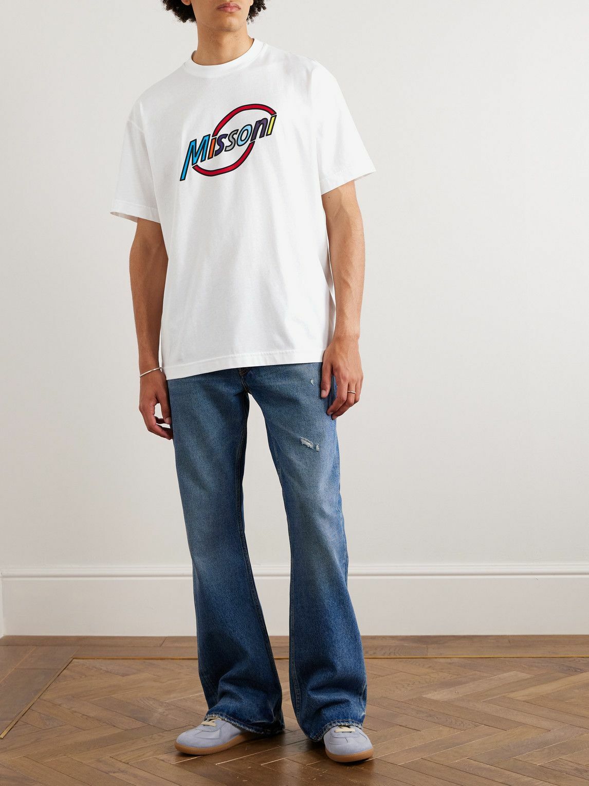 Missoni - Logo-Print Cotton-Jersey T-Shirt - White Missoni