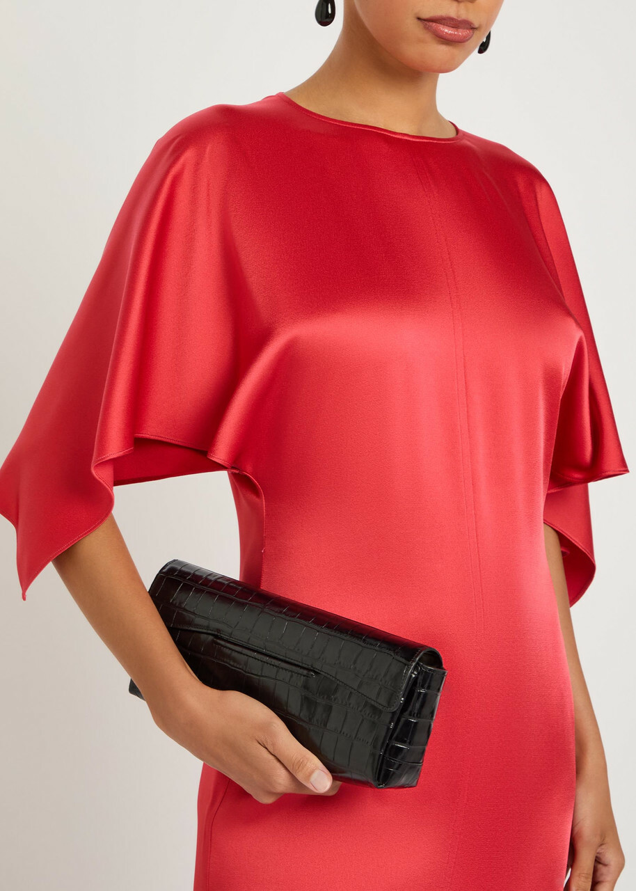 Stella Mccartney Draped Satin-crepe Maxi Dress Red