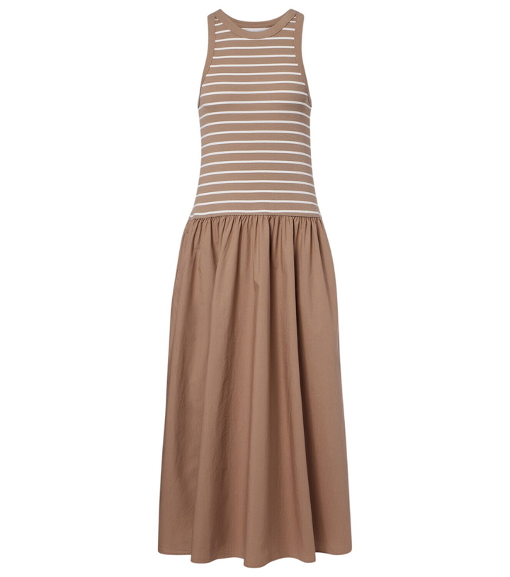 Photo: Velvet Romina striped cotton-blend midi dress