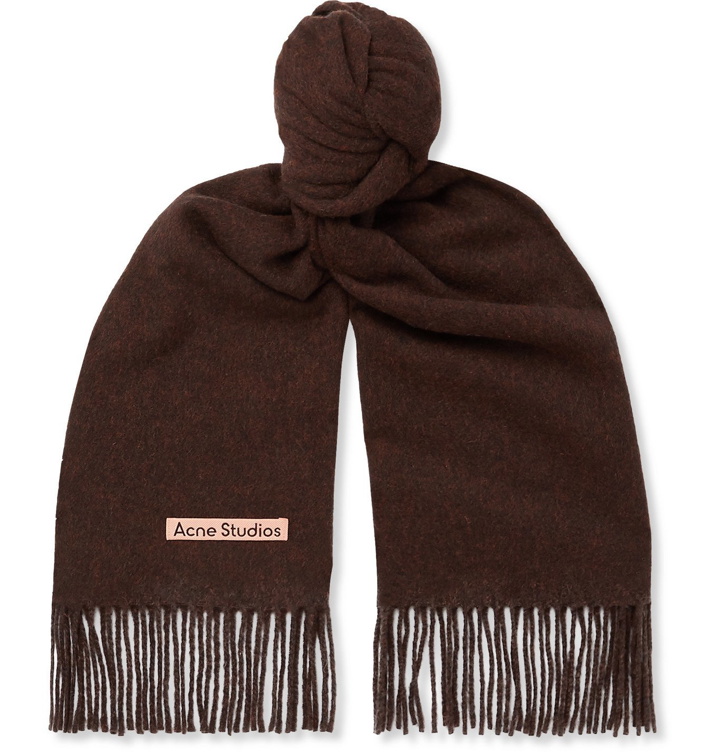 Photo: Acne Studios - Canada Fringed Mélange Wool Scarf - Brown