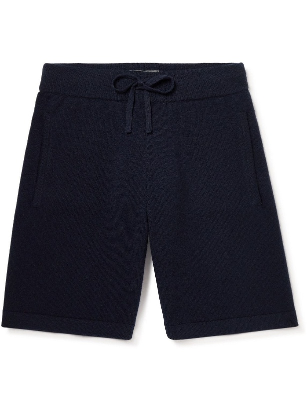 Photo: Mr P. - Knitted Cashmere Drawstring Shorts - Blue