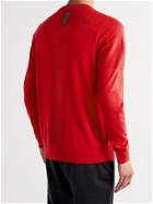 NIKE GOLF - Tiger Woods Mesh-Trimmed Wool-Blend Golf Sweater - Red