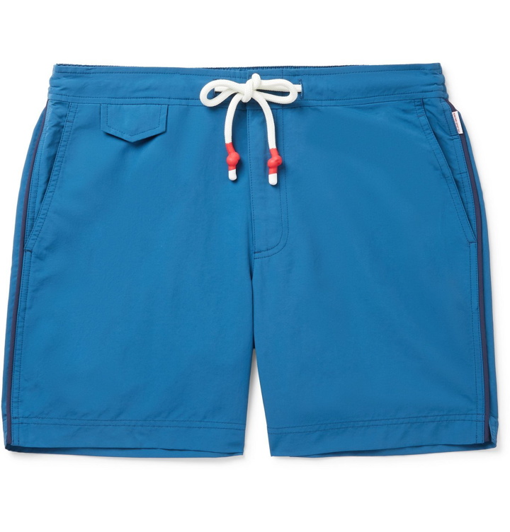 Photo: Orlebar Brown - Standard Mid-Length Piped Swim Shorts - Blue