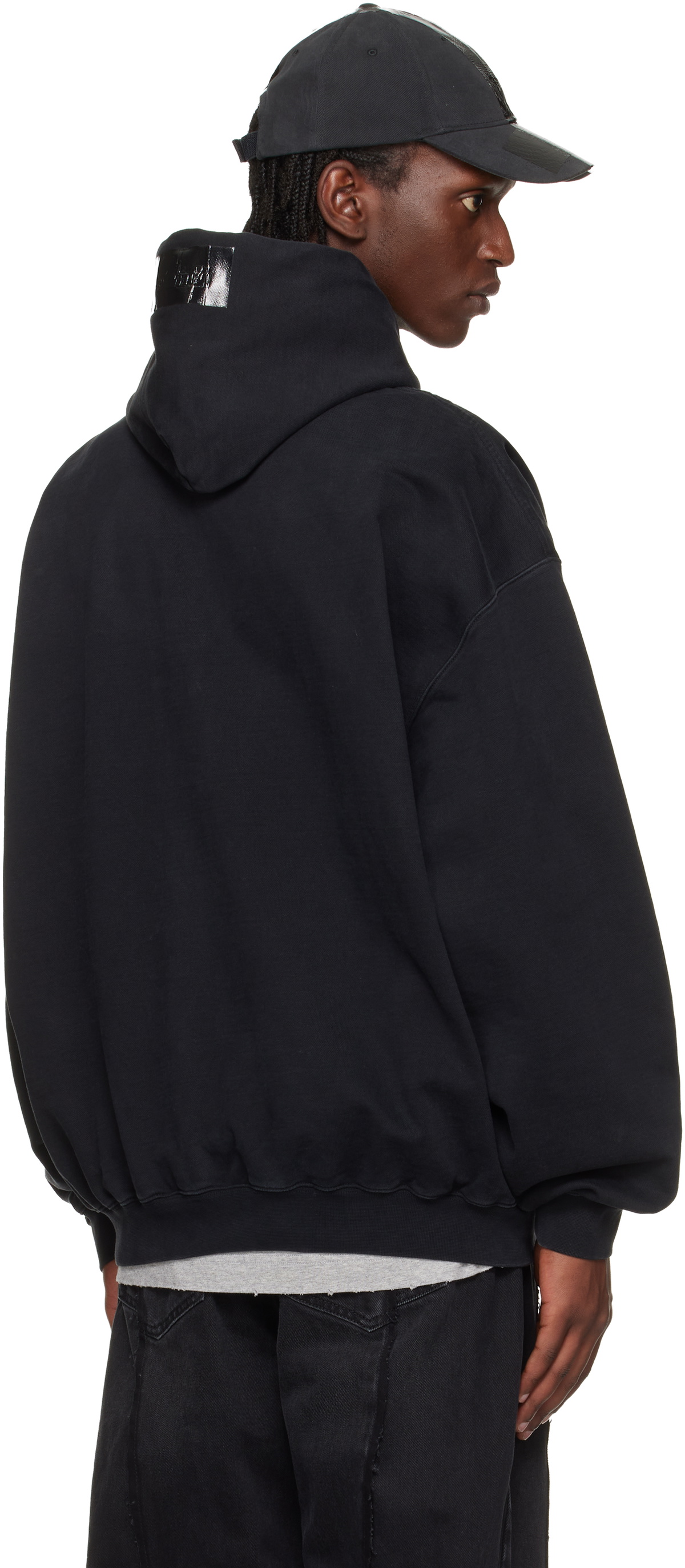 VETEMENTS Black Taped Logo Hoodie