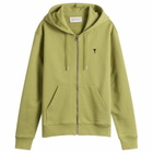 AMI Paris Men's Contrasted Ami De Coeur Hoodie in Matcha