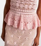 Anna Kosturova Marianne crochet peplum cotton top