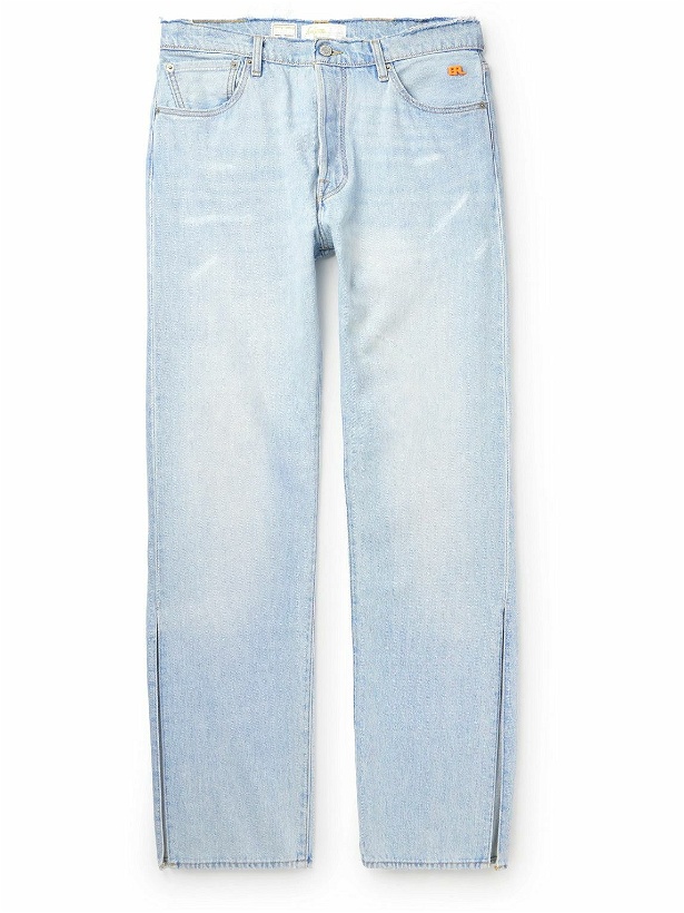 Photo: ERL - Levi's Straight-Leg Distressed Logo-Embroidered Jeans - Blue