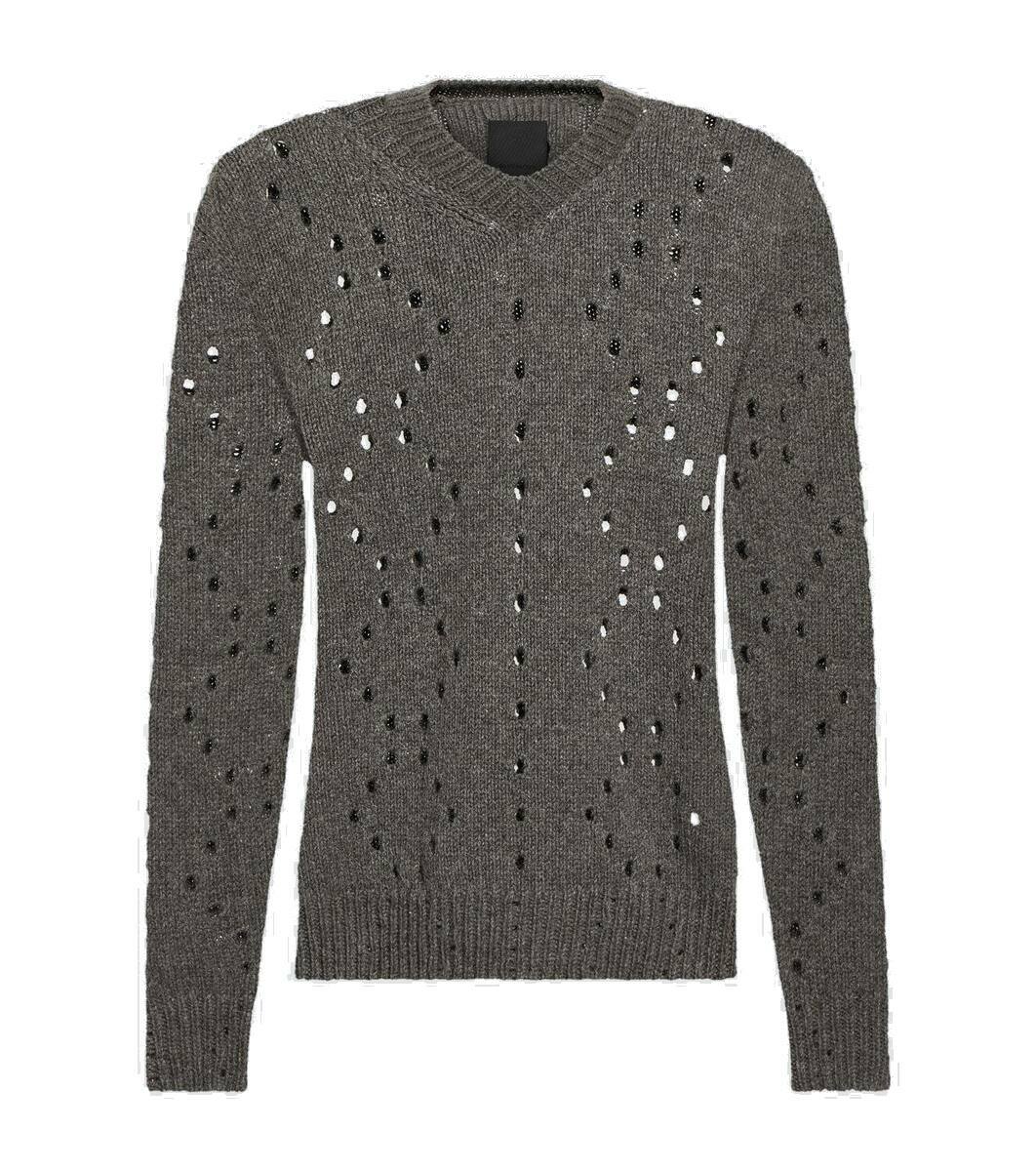 Givenchy Grey Chito Edition Mohair Dog Tag Sweater Givenchy