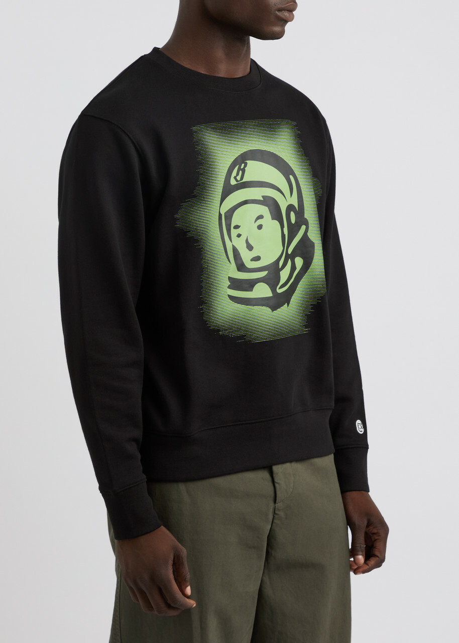【BILLIONAIRE BOYS CLUB】GLOW ASTRO CREWNECK BLACK Billionaire Boys Club Glow Astro Printed Cotton Sweatshirt