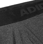 Adidas Sport - Alphaskin Cropped Mesh-Panelled Climacool Tights - Gray