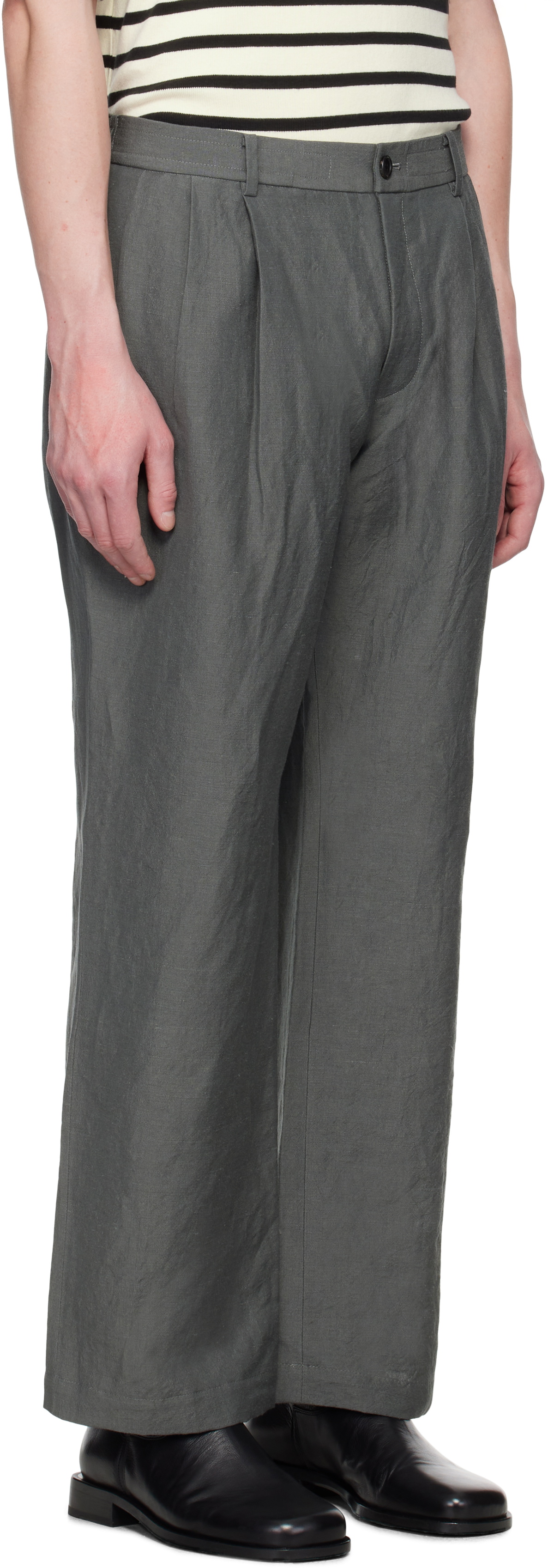 N.Hoolywood Gray Tucked Trousers
