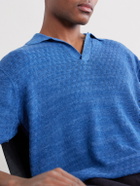 3sixteen - Knitted Cotton Polo Shirt - Blue
