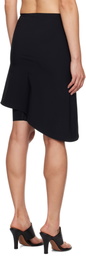 JOHANNA PARV Black Asymmetric Mini Skort