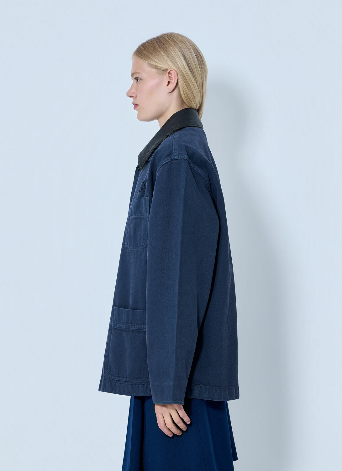 Miu Miu Single-Breasted Garment-Dyed Gabardine Jacket