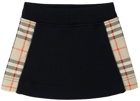 Burberry Baby Black Vintage Check Panel Skirt