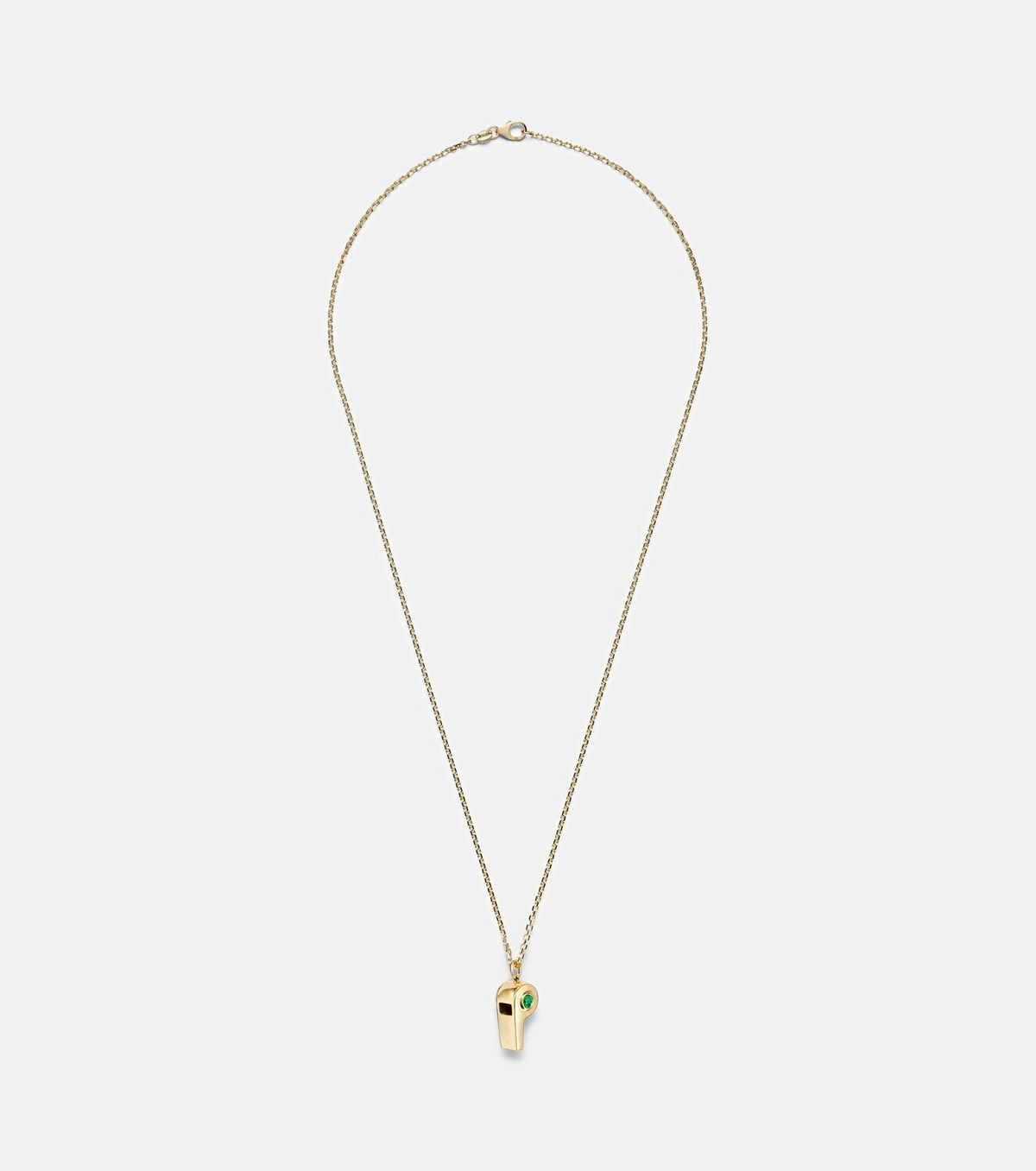Anita Ko 18kt gold pendant necklace with emeralds