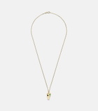 Anita Ko 18kt gold pendant necklace with emeralds