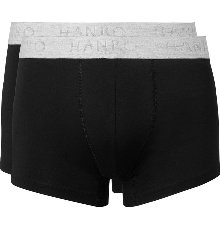 Photo: Hanro - Two-Pack Stretch-Cotton Boxer Briefs - Black