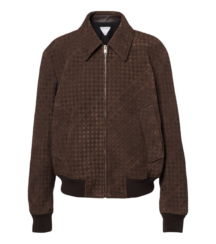 Photo: Bottega Veneta Intrecciato suede blouson jacket