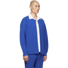 Homme Plisse Issey Miyake Blue Cotton Surface Pleated Cardigan