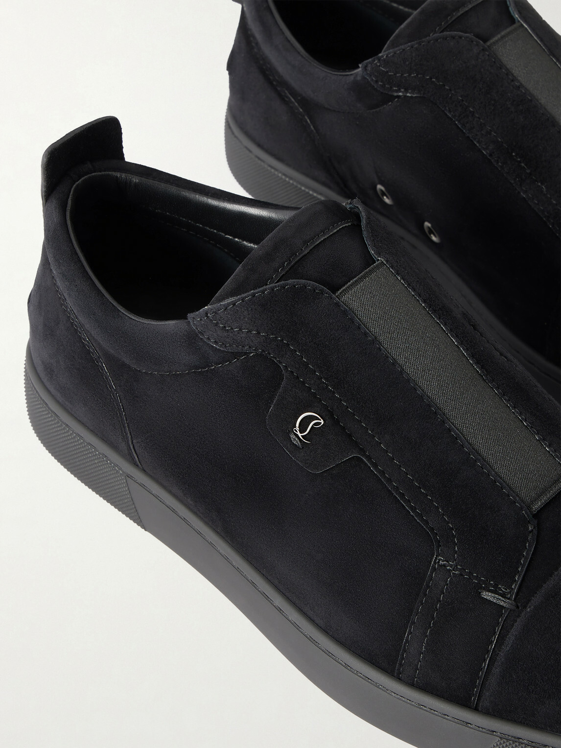Christian Louboutin - St Louis Suede Slip-On Sneakers - Black