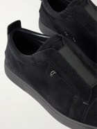 Christian Louboutin - St Louis Suede Slip-On Sneakers - Black