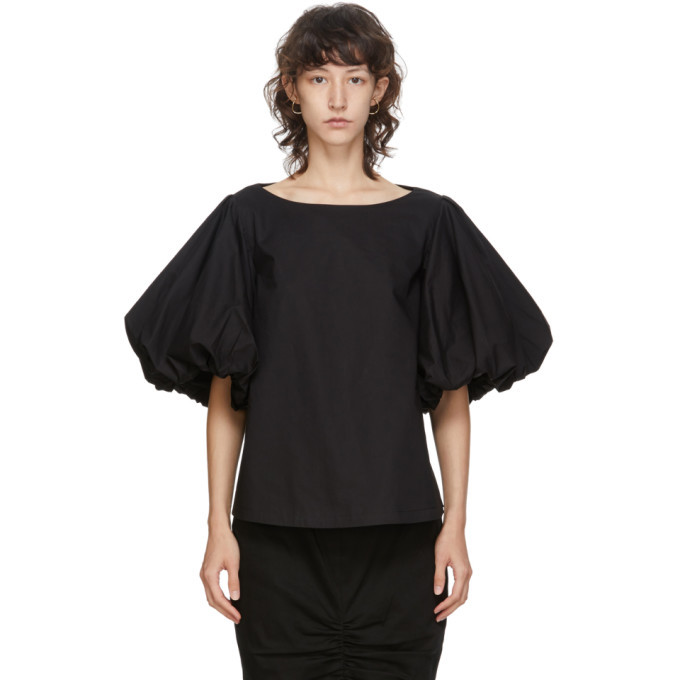 Edit Black Balloon Sleeve Top