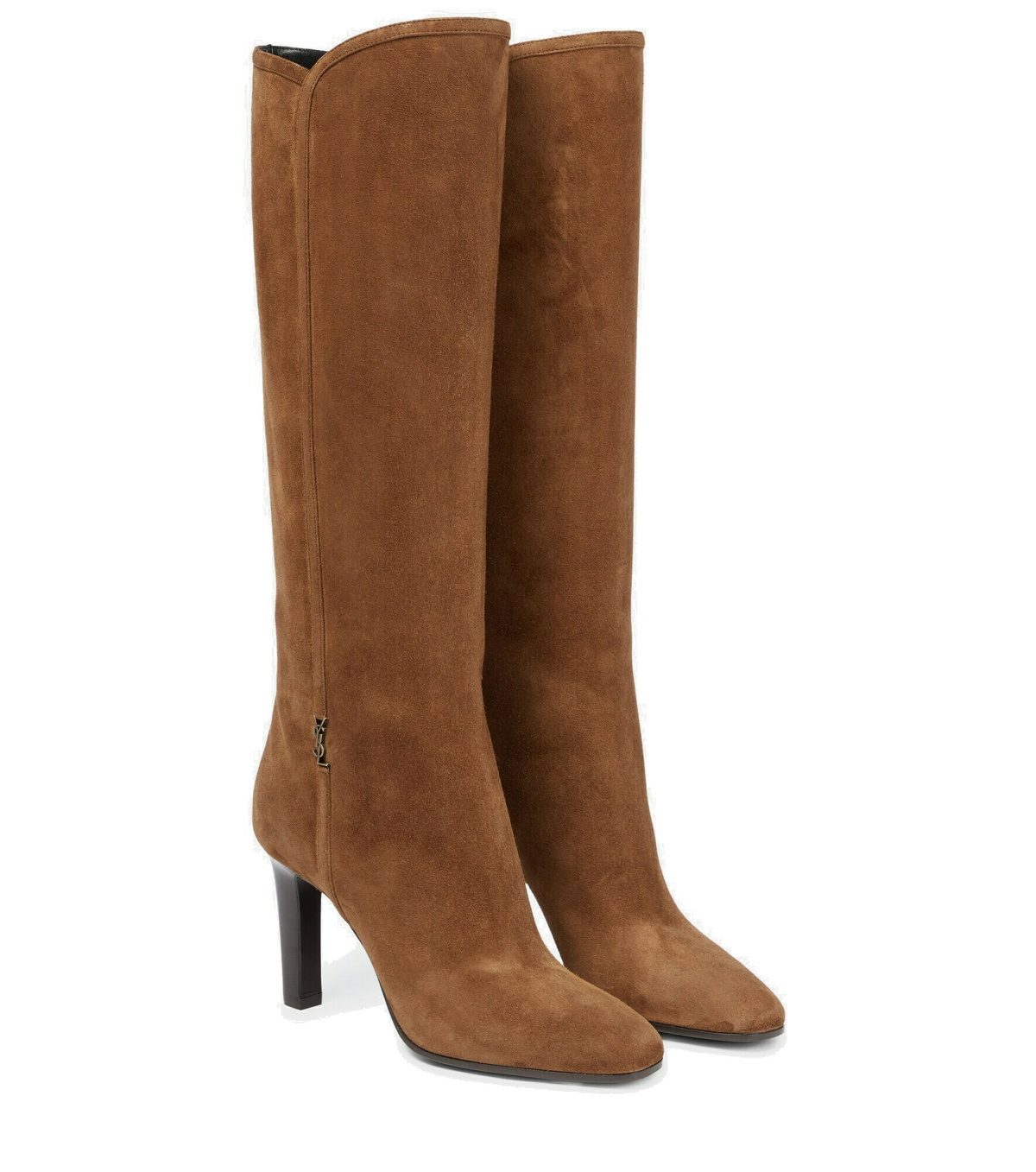 YSL 26S JANIS KNEE-HIGH BOOTS 90 MM IN BLACK SUEDE