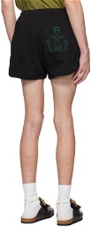JW Anderson Black Rugby Face Running Shorts
