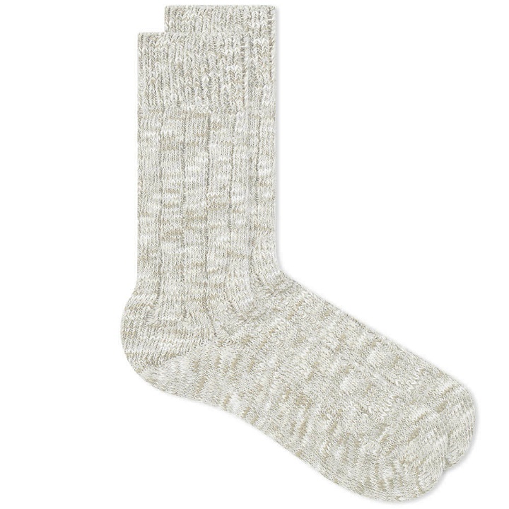Photo: The Real McCoy's Men's The Real McCoys Joe McCoy Camp Sock in Snow Grey