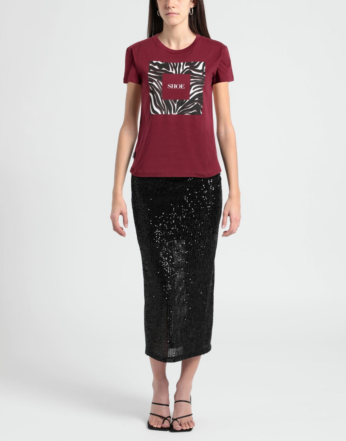 Shoe Womens T-shirt Burgundy