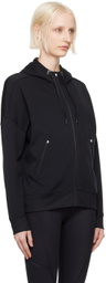 On Black Zipped Hoodie