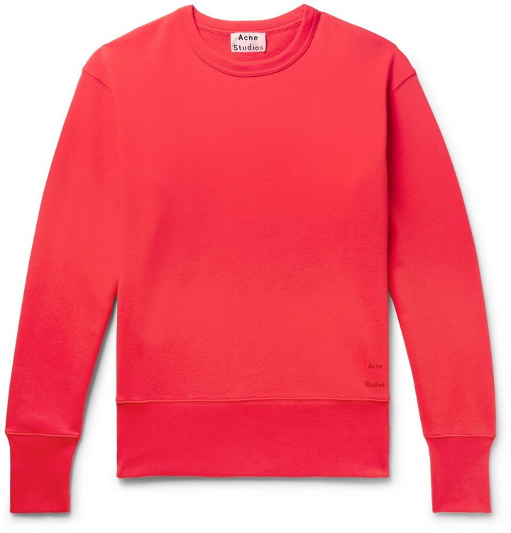 Photo: Acne Studios - Fayze Logo-Print Loopback Cotton-Jersey Sweatshirt - Men - Red