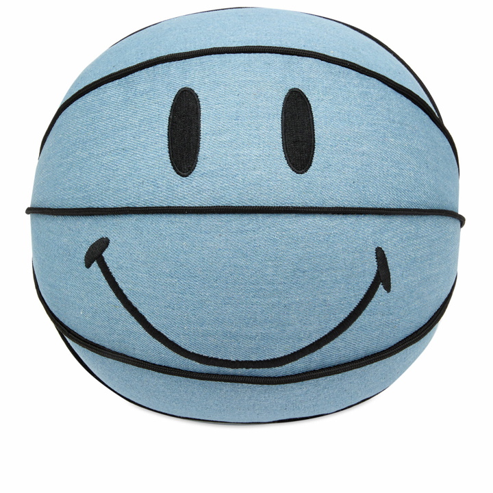 Photo: MARKET Men's Smiley Denim Pillow in Multi