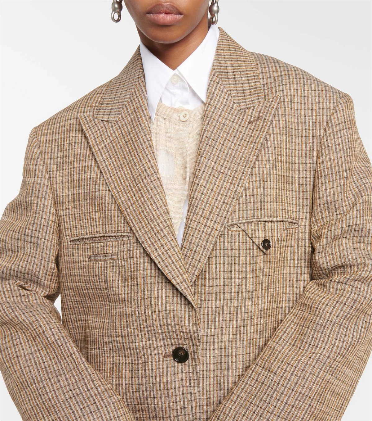 Acne Studios Jemily checked linen-blend jacket Acne Studios