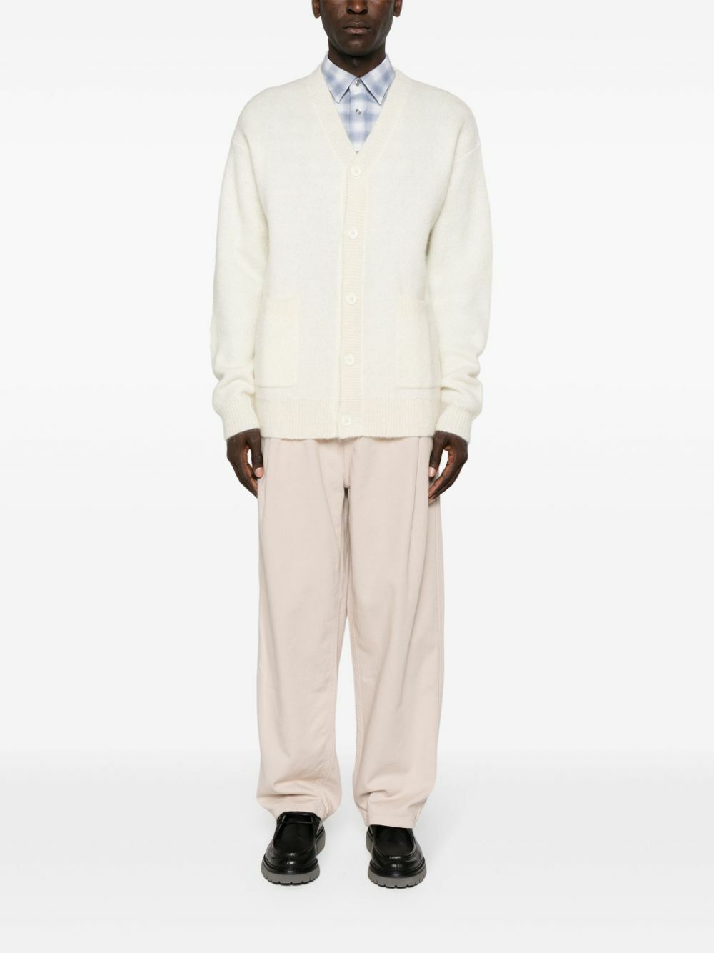 The Frankie Shop Neutral Lucas V-Neck Cardigan