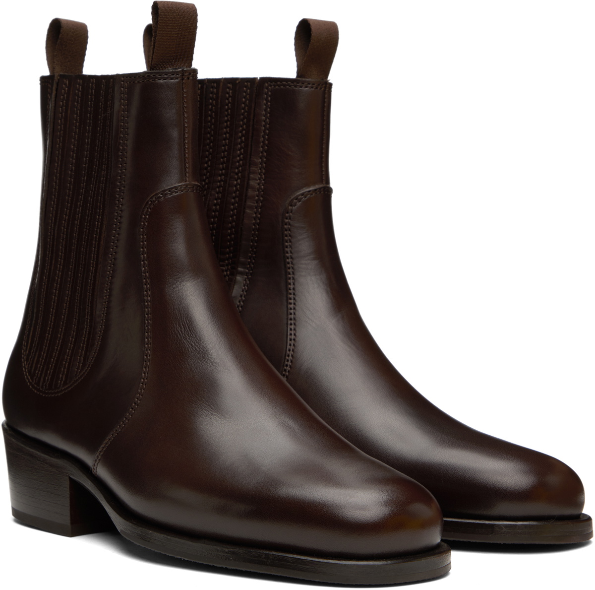 LEMAIRE Brown Leather Chelsea Boots