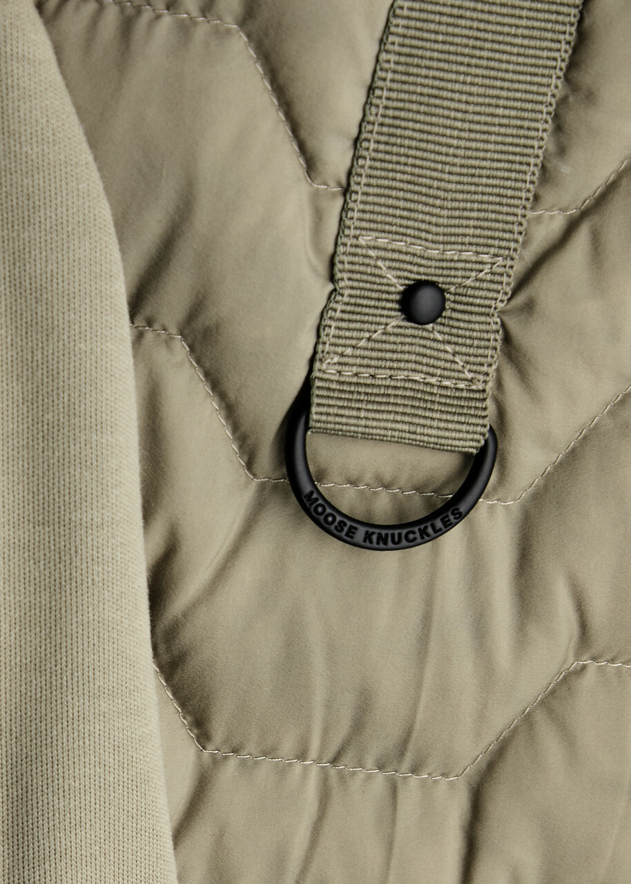 Moose Knuckles Granite Nylon and Cotton Bomber Jacket Green