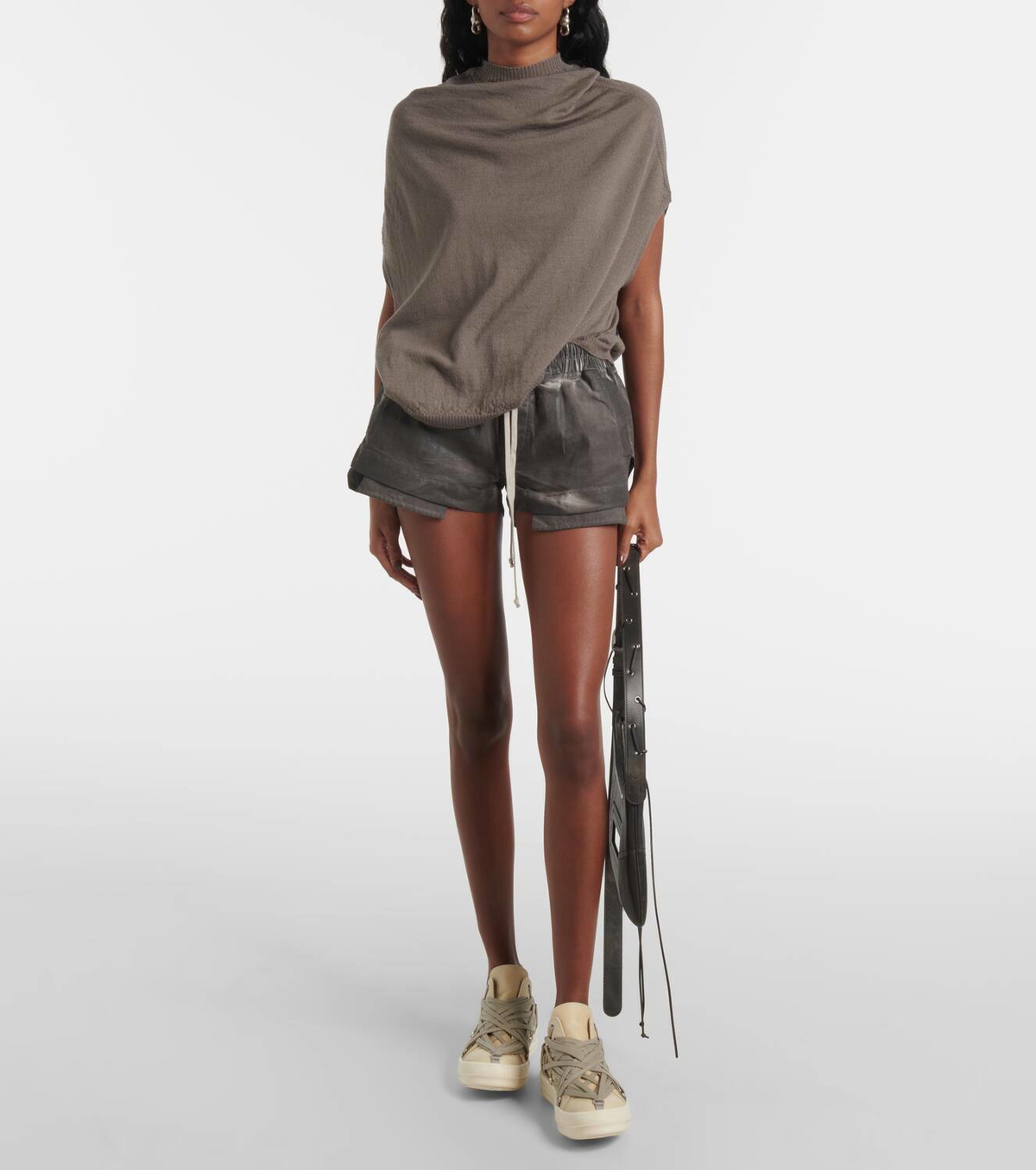 Rick Owens Hollywood Megalace suede sneakers