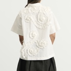Story mfg. Women's Hand Applique Greetings Shirt in Ecru Fossil