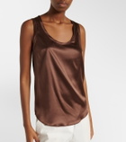 Brunello Cucinelli Silk-blend satin tank top