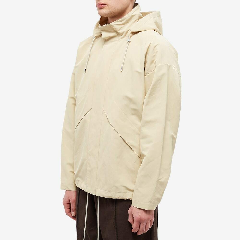 Auralee Men's Washi Zip Hooded Jacket in Ivory Beige Auralee