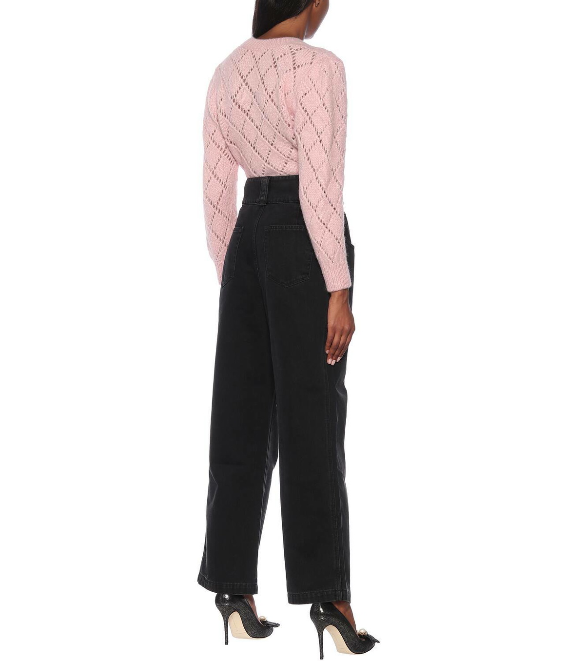 Alessandra Rich High-rise wide-leg jeans