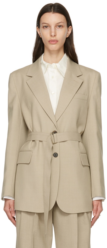 Photo: Blossom Beige Wool Mille Blazer