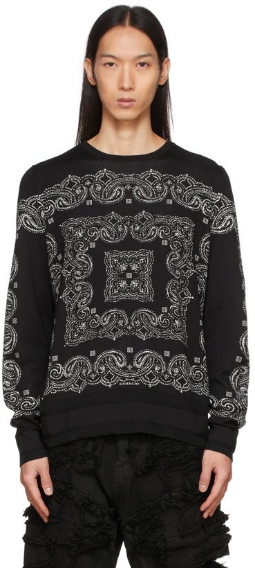 Photo: Givenchy Black Jacquard Bandana Sweater