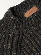 Alanui - Paso Del Icalma Logo-Embroidered Ribbed-Knit Sweater - Gray