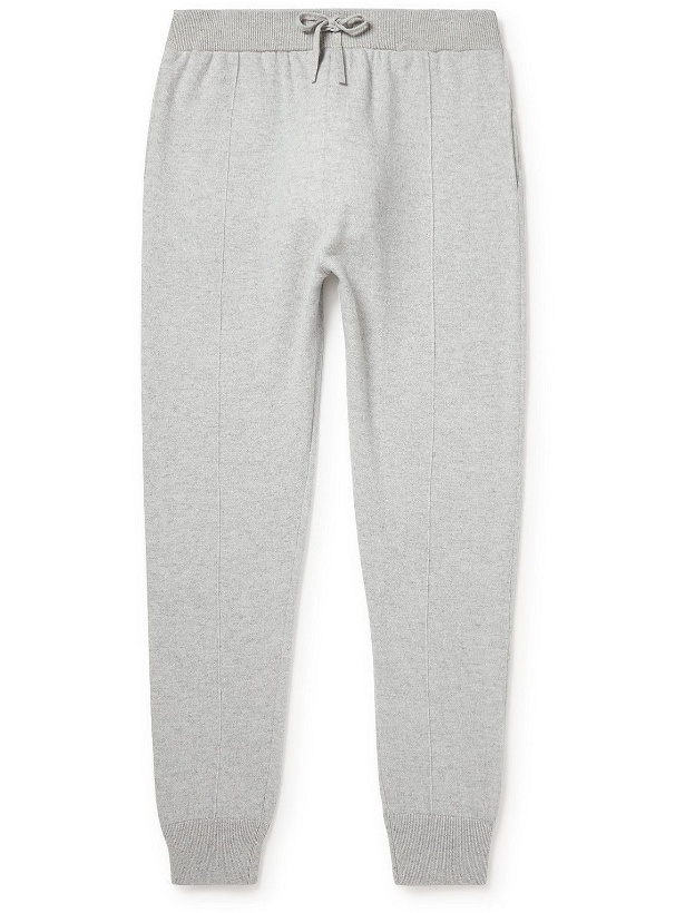 Photo: Mr P. - Tapered Pintucked Wool and Cashmere-Blend Sweatpants - Gray