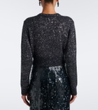 Erdem Cropped embellished alpaca-blend cardigan