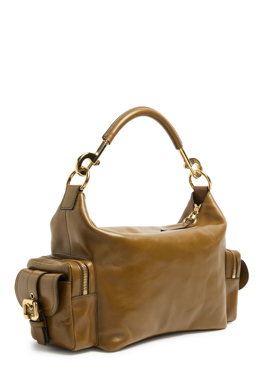 ハンドバッグ CHLOE KHAKI LEATHER CAMERA BAG HANDBAG Chloe Large Glossed Leather Camera bag - Khaki - One Size Chloe