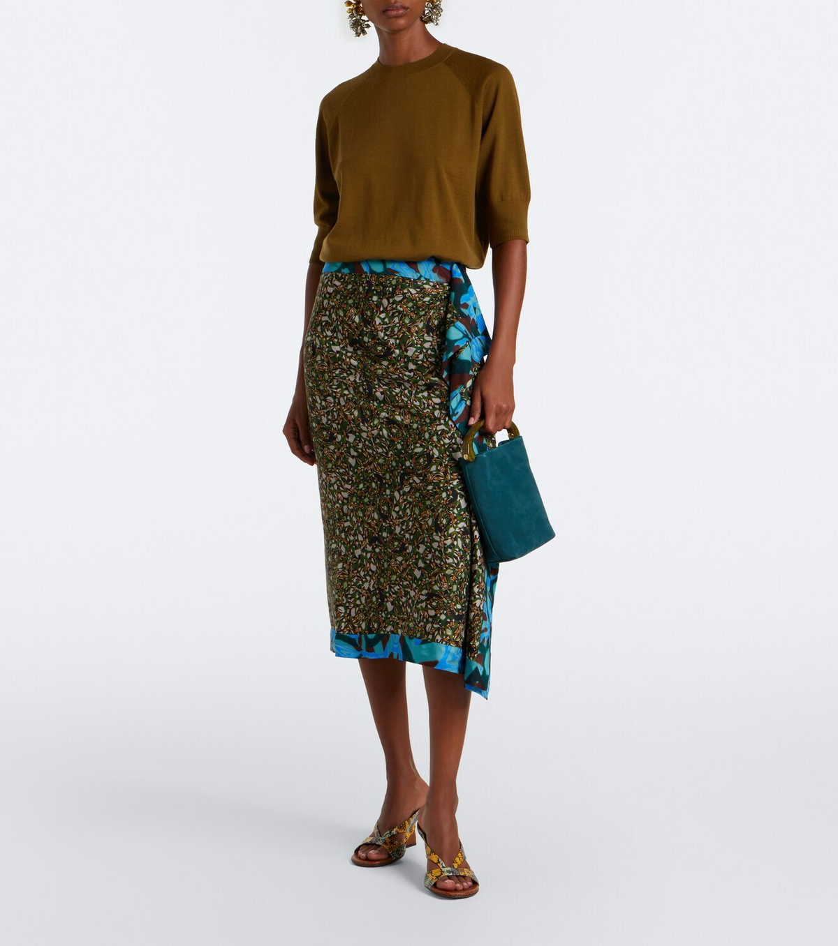 Dries Van Noten Crisp Mini suede top-handle bag